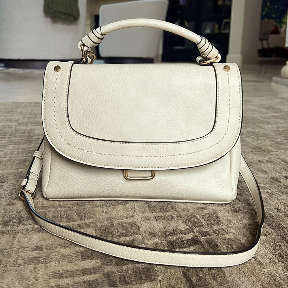 NWOT Sole Society Cross Body Bag Satchel Off White Crème Color Adjustable Strap
